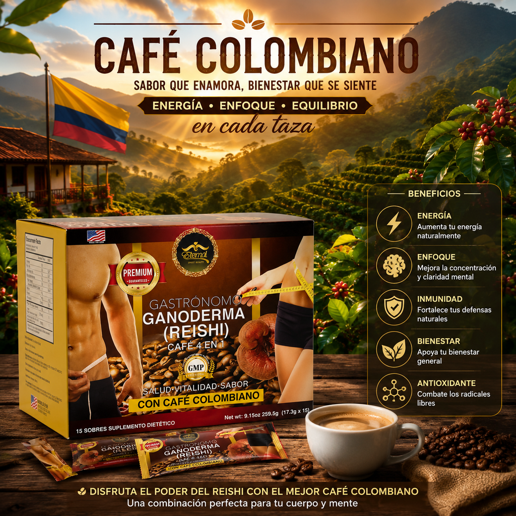 Eternal Spirt Beauty  5 Pack Combo  Ganoderma Reishi Colombian Coffee Flavor drink