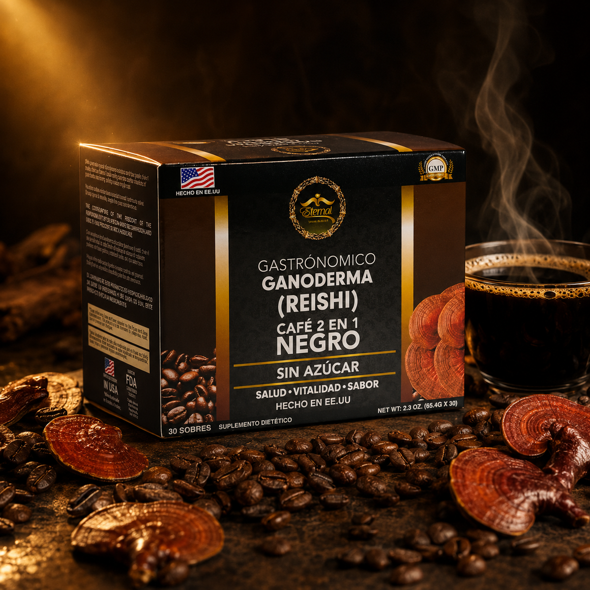 Eternal Spirt Beauty 3 Pack Combo Negro Pure 2 in 1 Ganoderma Reishi Colombian Coffee Flavor drink (Copy)