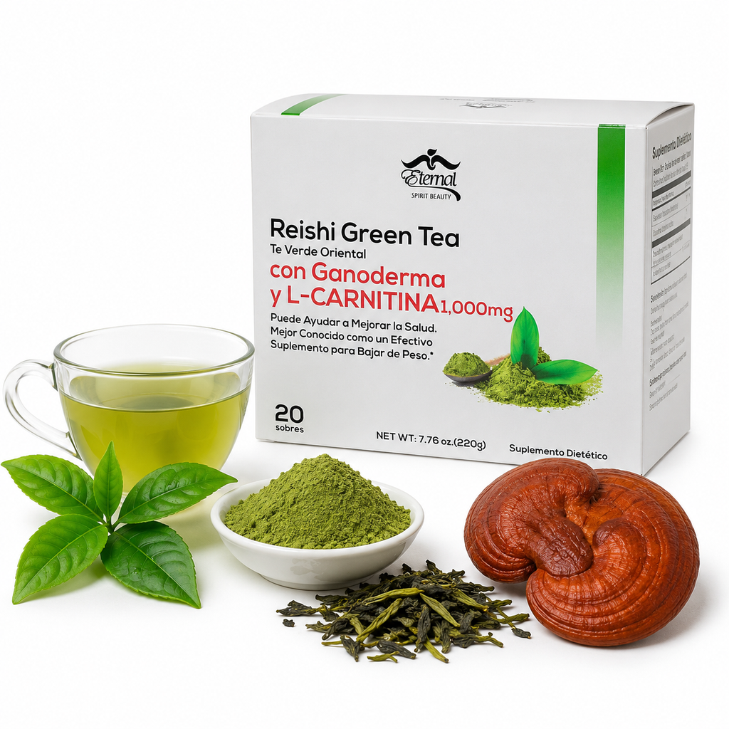 Eternal Spirt Beauty Reishi Green Tea L- Carnitina beverage delicious flavor