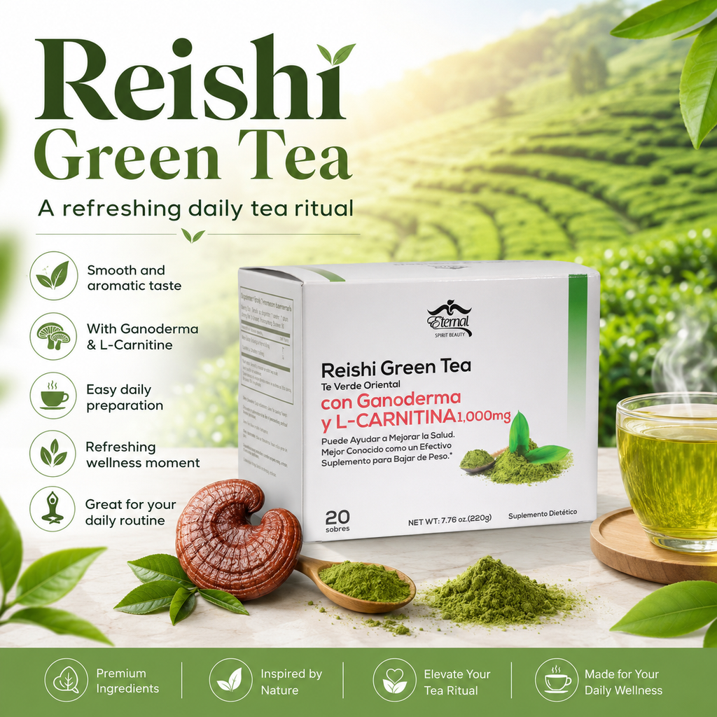 Eternal Spirt Beauty Reishi Green Tea L- Carnitina beverage delicious flavor