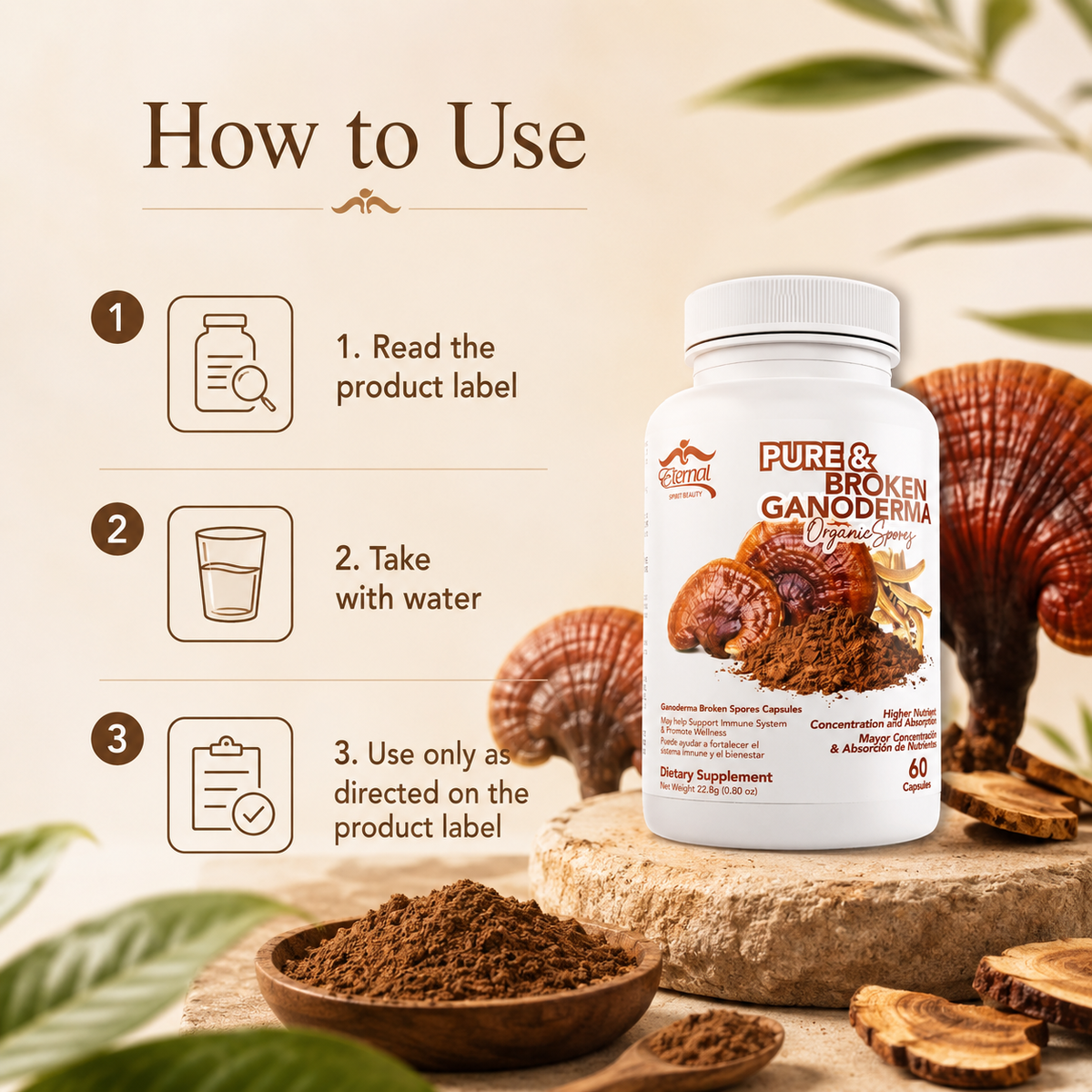 Eternal Spirit Beauty Pure & Broken Ganoderma Spores