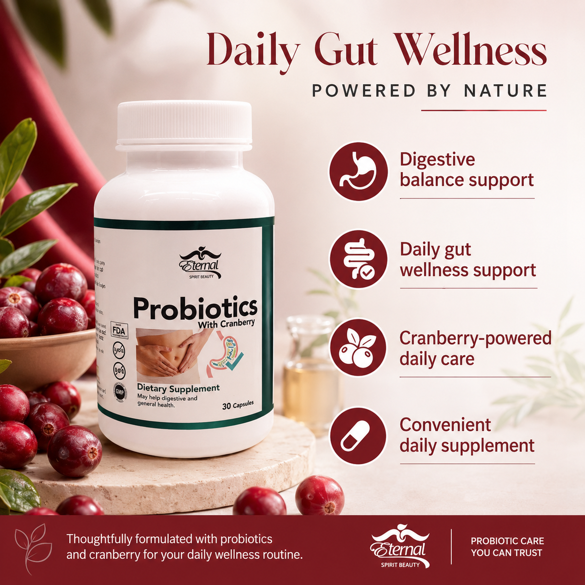 ETERNAL SPIRIT BEAUTY PROBIOTICS WITH CRANBERRY