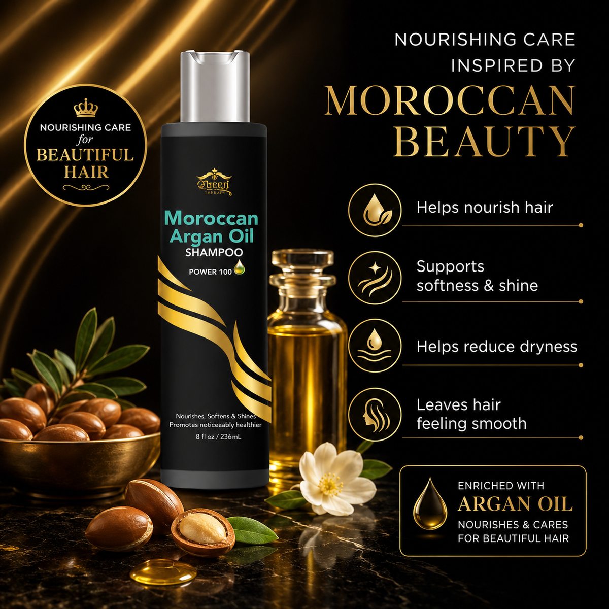 ETERNAL SPIRIT BEAUTY ETERNAL ETERNAL MOROCCAN ARGAN OIL SHAMPOO 8 OZ