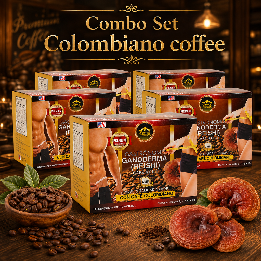 Eternal Spirt Beauty  5 Pack Combo  Ganoderma Reishi Colombian Coffee Flavor drink