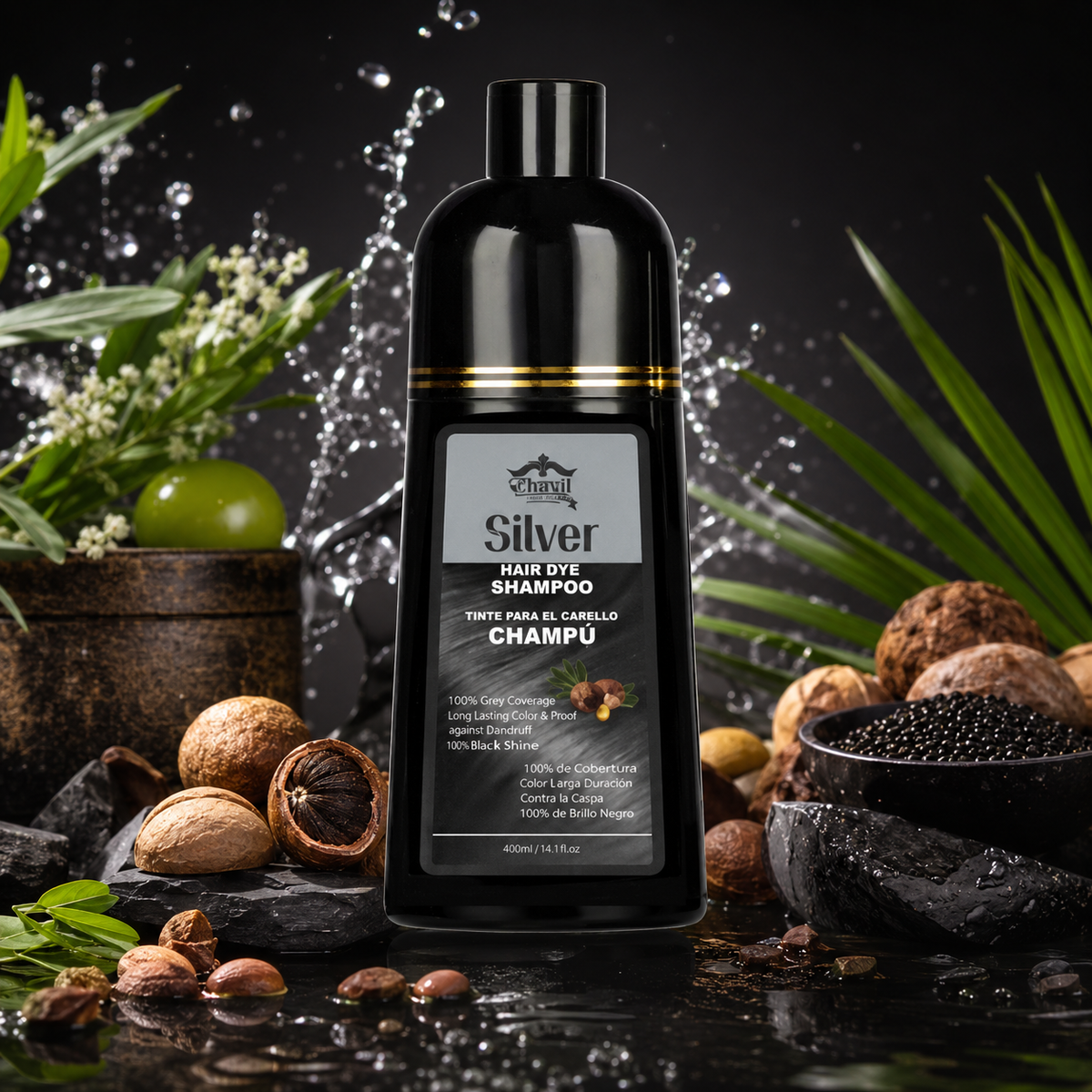ETERNAL SPIRIT BEAUTY  BLACK .BLONDE , WINE RED, SILVER,  CHESNUT TINT SHAMPOO